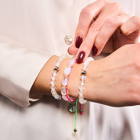 Spektrum | Meerjungfrau Glaskiesel Makramee Armband